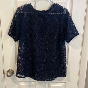 Banana Republic Lace Short Sleeve Shirt Size Large